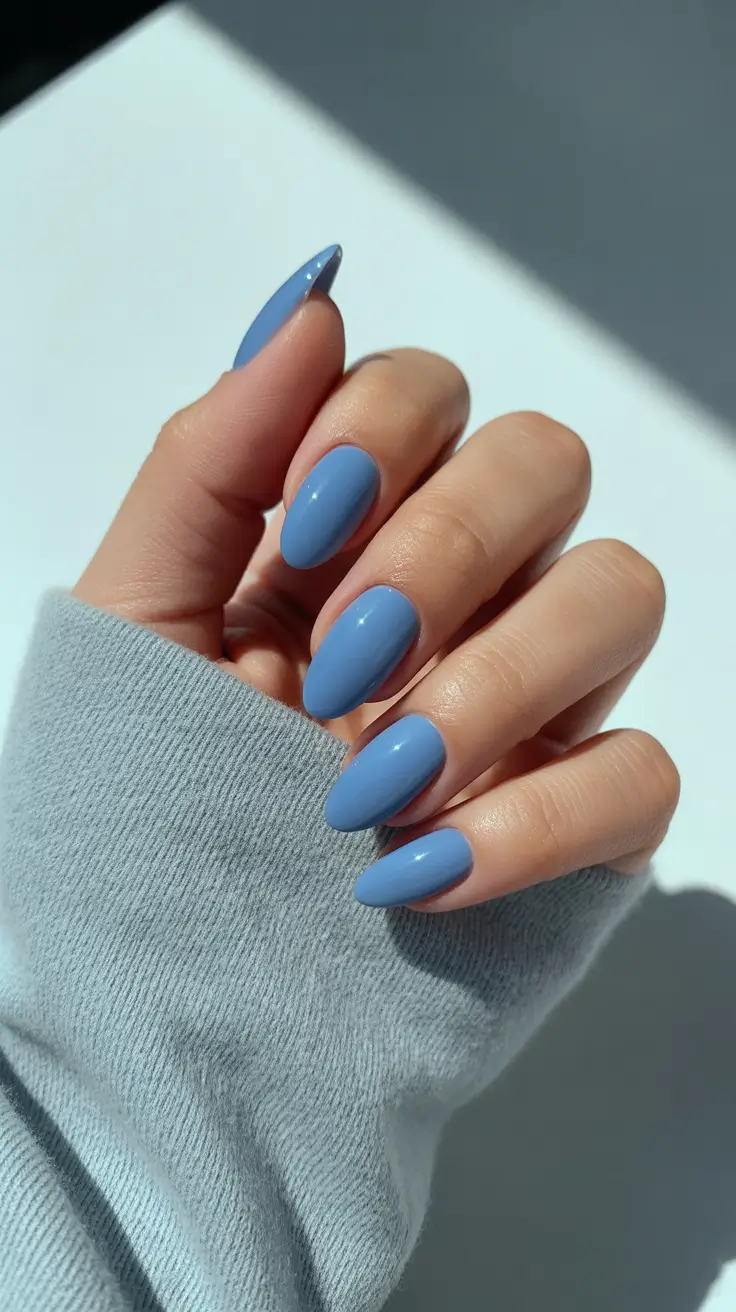 Fall & Winter Nail Colors Trends 2025-2026 - Periwinkle Sky Almond