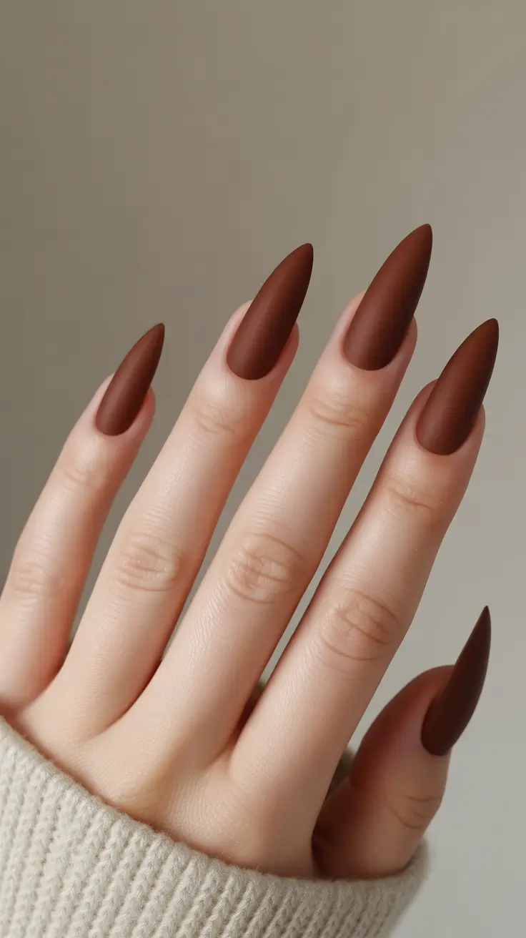 Matte Cocoa Stiletto for 2025-2026 Fall & Winter