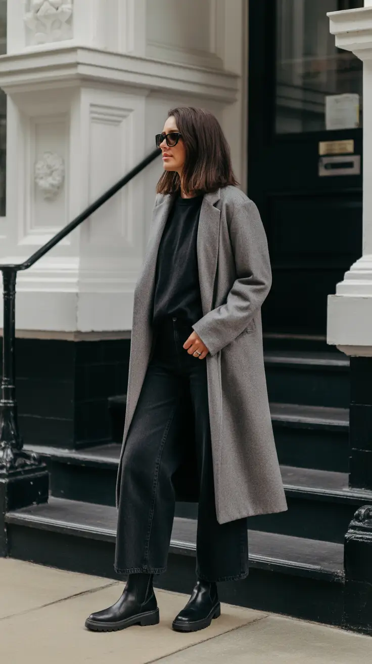 NYC Winter Outfits 2025 / 2026 Street Style Guide - Monochrome Minimalist Layers
