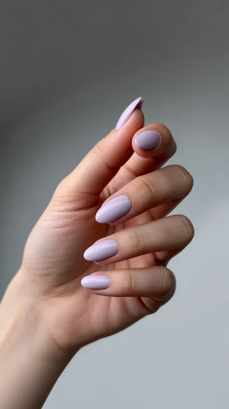 Fall Nail Color Inspo for October 2025 - Foggy Lilac Milk - Soft Focus Pastel