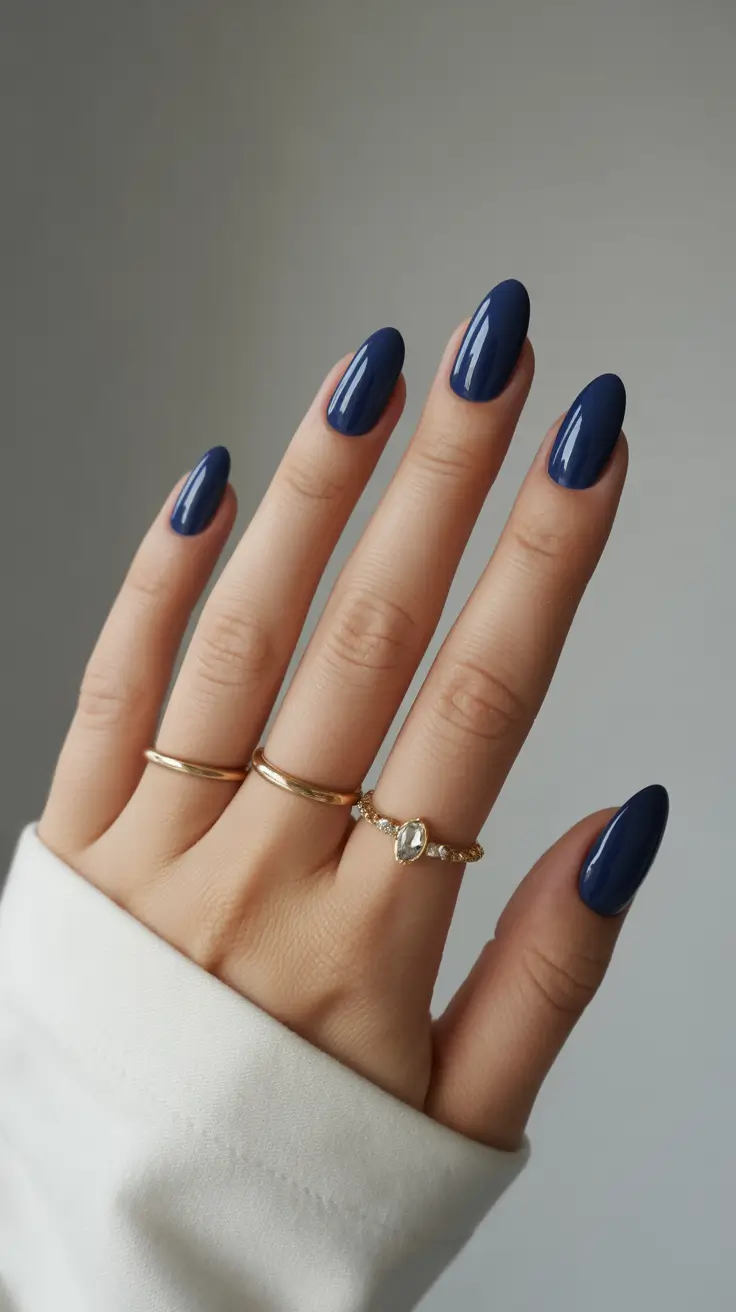 Fall Nail Color Inspo for October 2025 - Midnight Navy - Quiet Luxury Energy