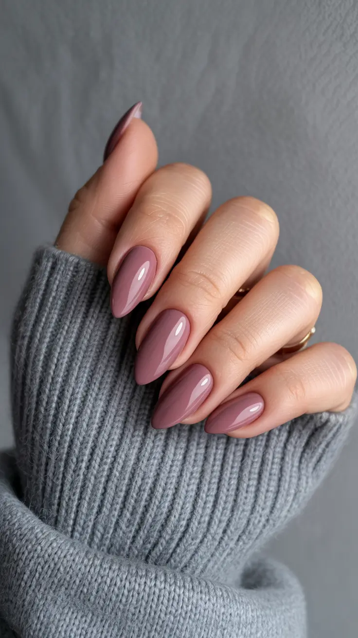 Fall Nail Color Inspo for October 2025 - Rosewood Almonds - Cozy Cashmere Neutral