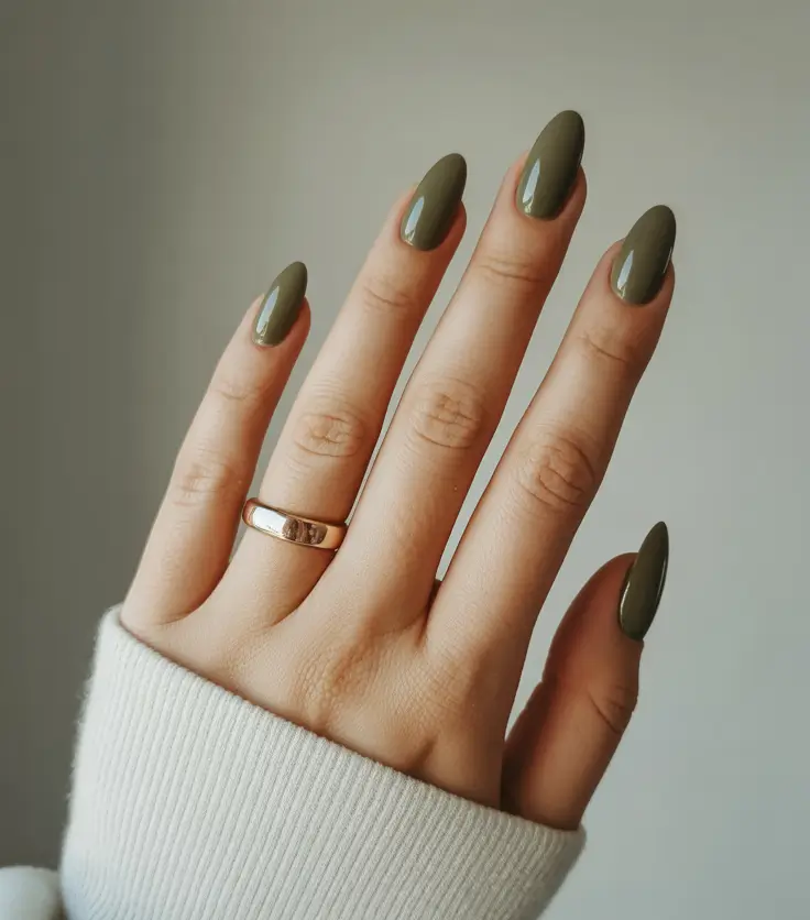 Fall Nail Color Inspo for October 2025 - Olive Martini - Urban Utility Chic