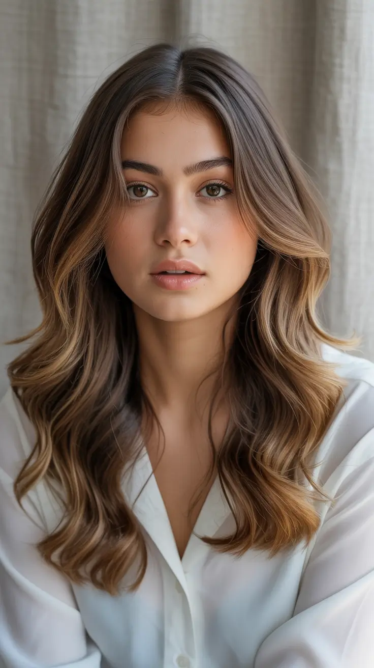 Chic Winter 2025-2026 Hair Color Inspiration - Molten Espresso Balayage with Soft Mid-Length Waves