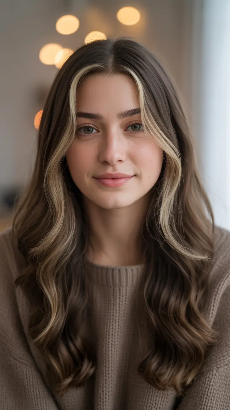 Chic Winter 2025-2026 Hair Color Inspiration - Face-Framing Money Piece in Creamy Champagne