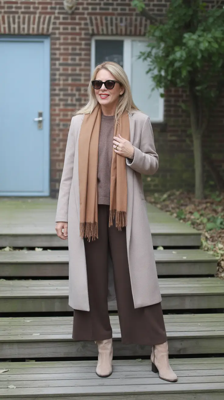 Latte Layers with Cocoa Culottes outfit for older women
