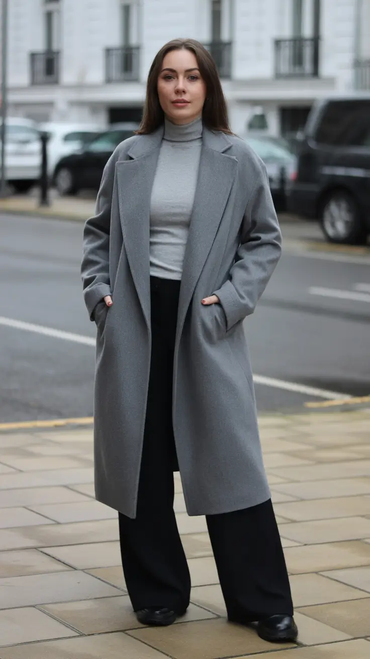 winter work outfits - Tonal Greys - Minimalist Commuter Layering