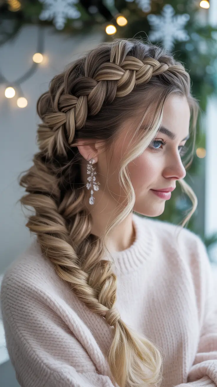 Cute Hairstyle Looks Winter 2025–2026 Side Dutch Braid Into Cascading Lengths