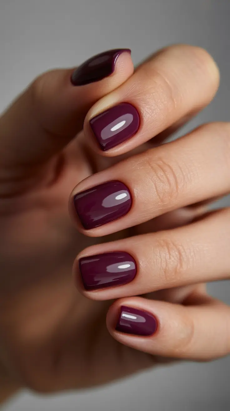 Fall Nail Color Inspo for December 2025 - Cabernet Plum Squovals