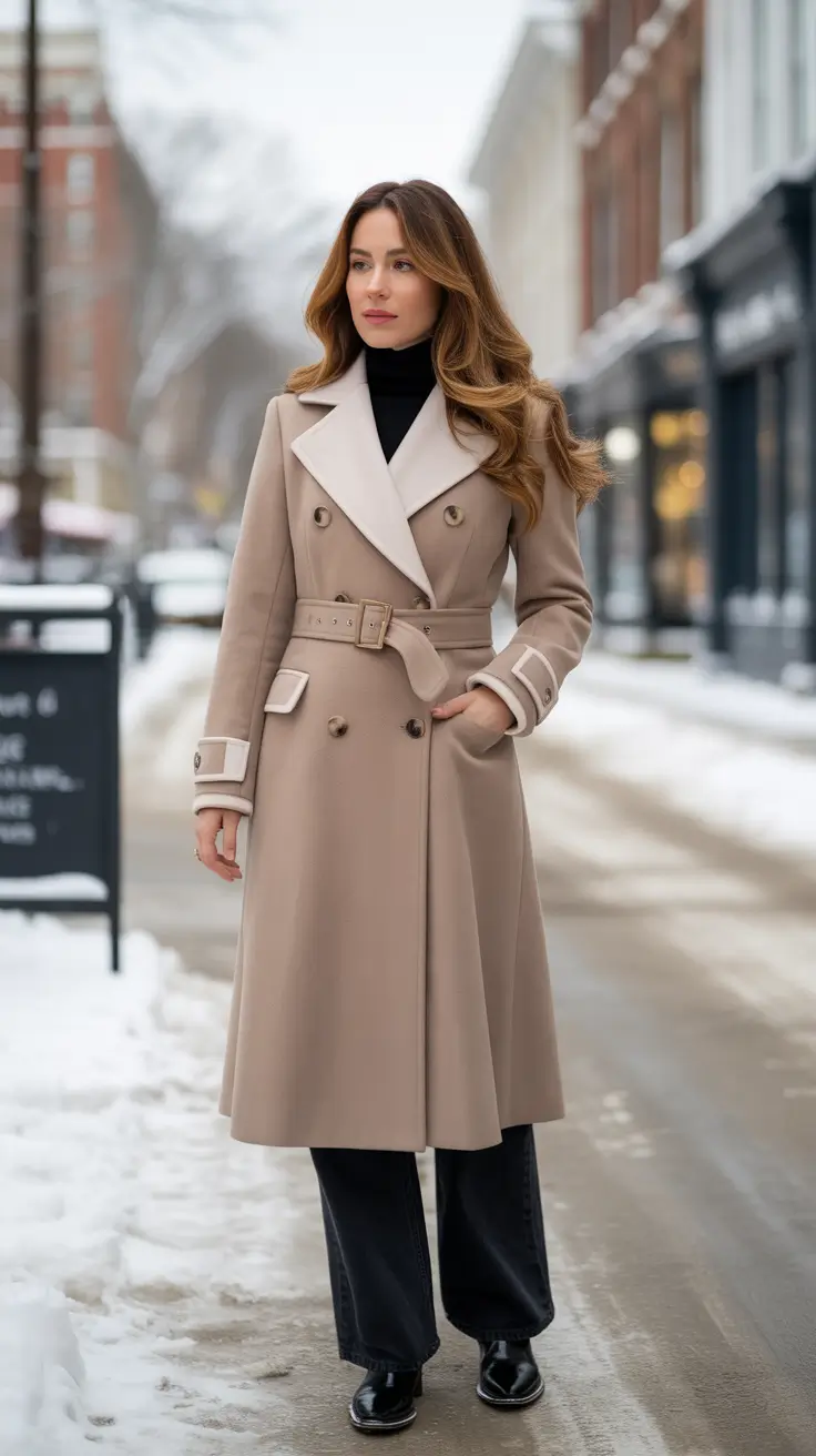 Fall outfits Ideas for December 2025 - Camel Belted Neutrals - The City Sleek Trench