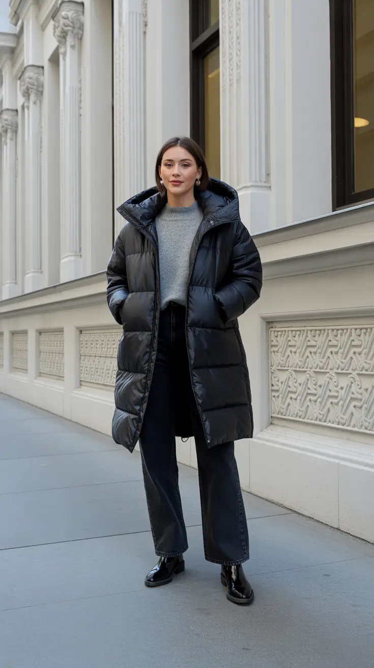 Fall outfits Ideas for December 2025 - Longline Puffer Minimalist - Everyday Armor
