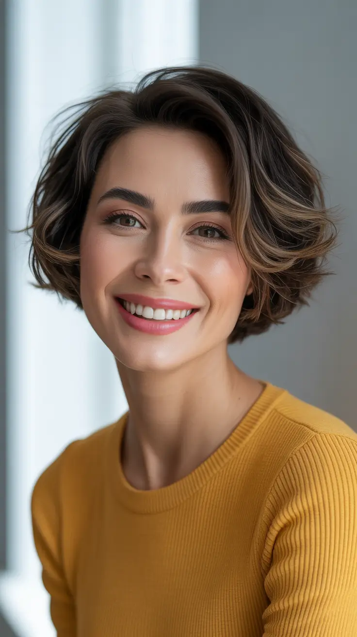 Foot Wavy Bob With Lived In Volume Short Haircuts for Winter 2025 2026