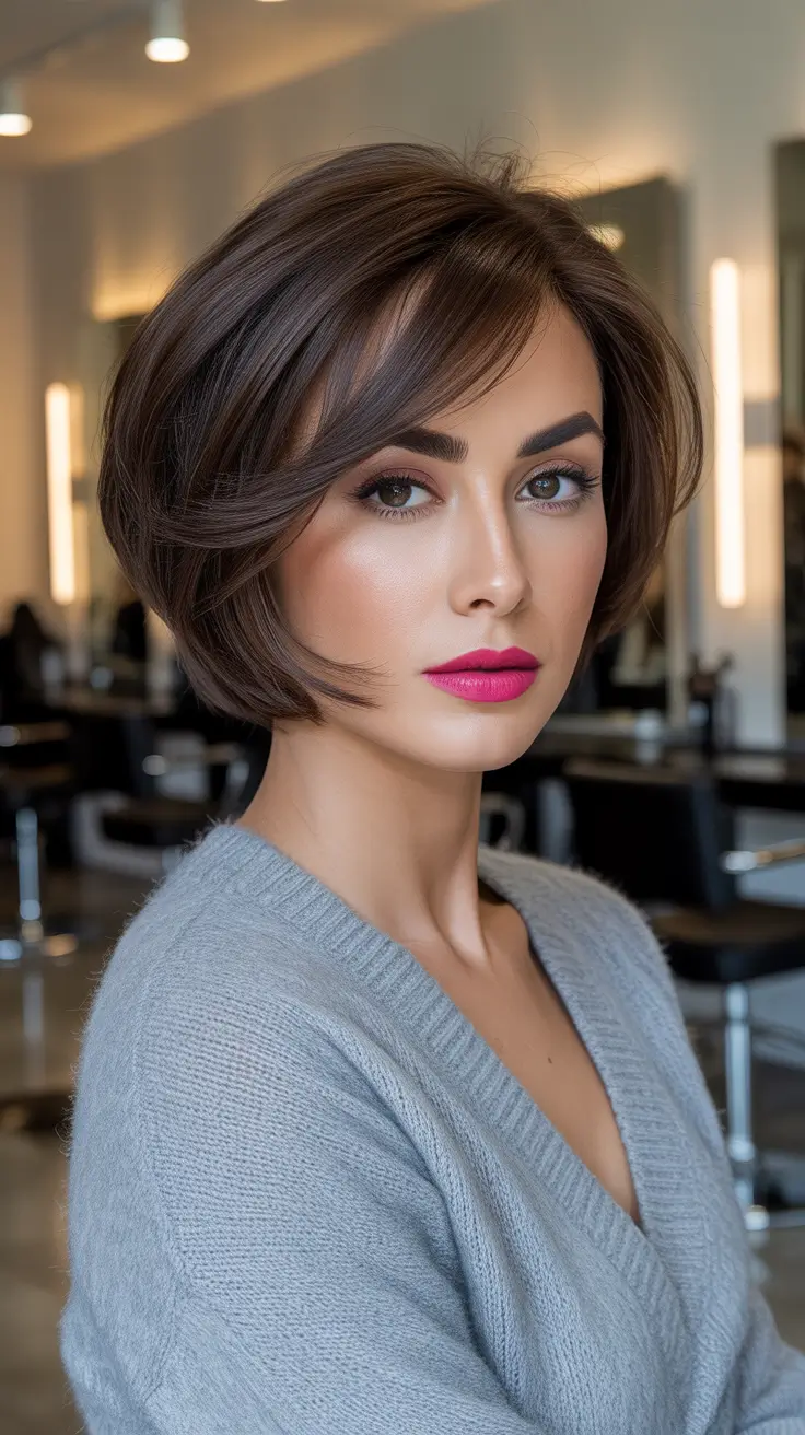 Short Haircuts for Winter 2025–2026 - Polished French Bob With Whisper Bangs