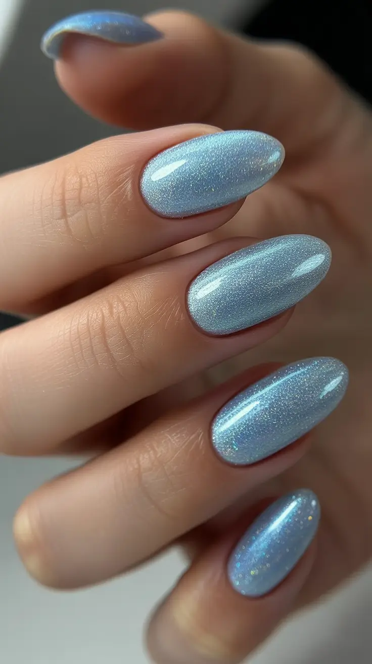 simple winter nails - Icy Sky Shimmer