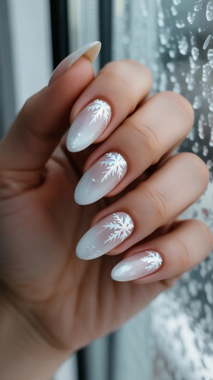 Winter Almond Nails 2025-2026 - Soft-Blend Milky Ombre With Frosty Tips