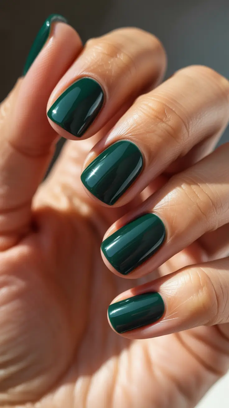 Winter Color Nails 2025-2026 - Emerald Micro-Shorts With Mirror Shine