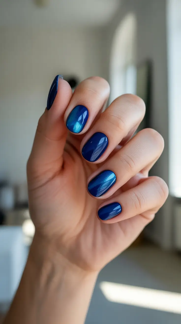 Winter Color Nails 2025-2026 - Midnight Cat-Eye Shorty