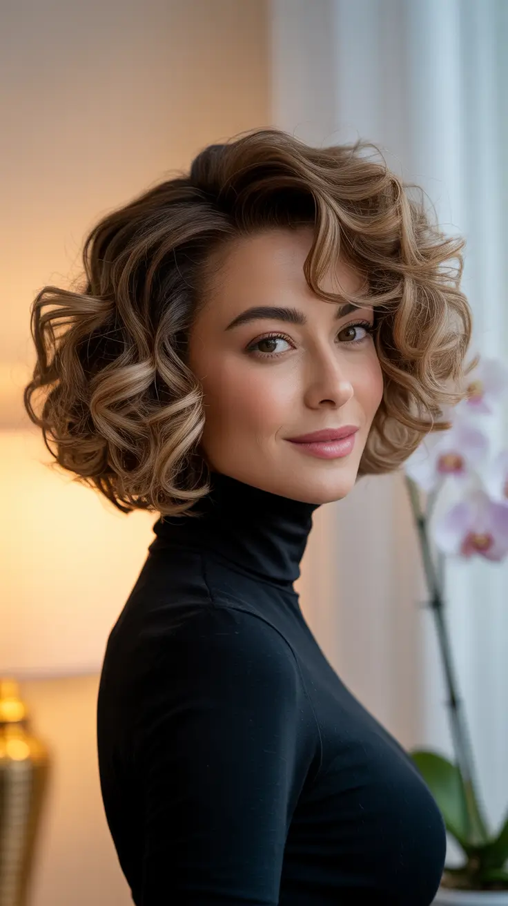 2025/2026 winter haircuts ideas - Shiny French Bob Haircut With Caramel Highlights Streaks