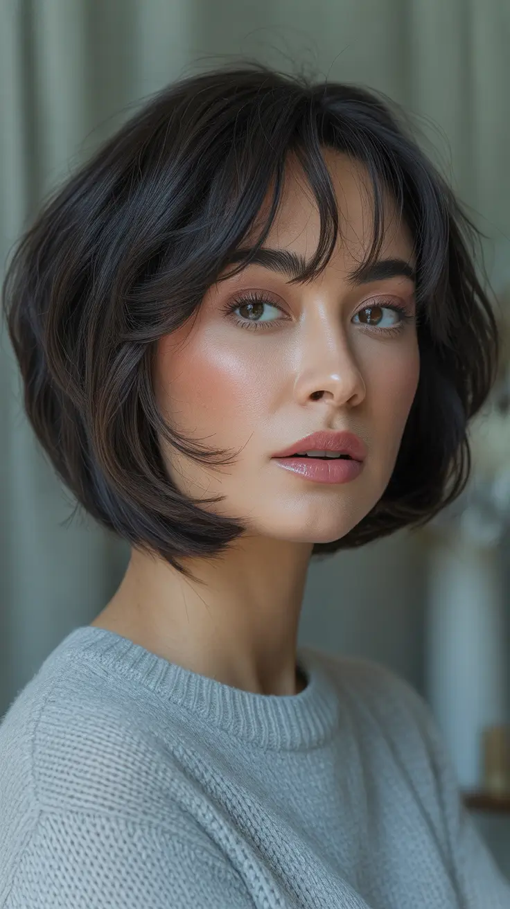 winter haircuts and colors - Short Bob with Fringe Haircut