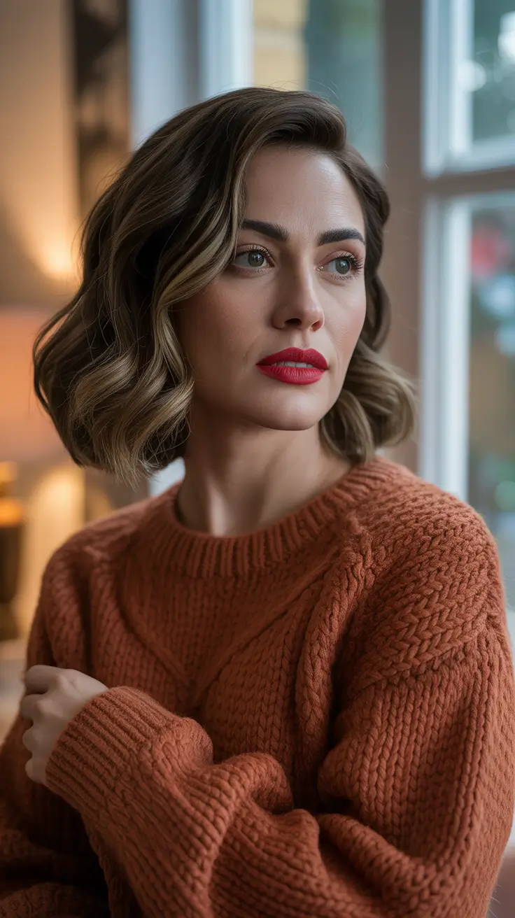 winter haircuts and colors - Soft S-Curl Bob With Deep Side Part