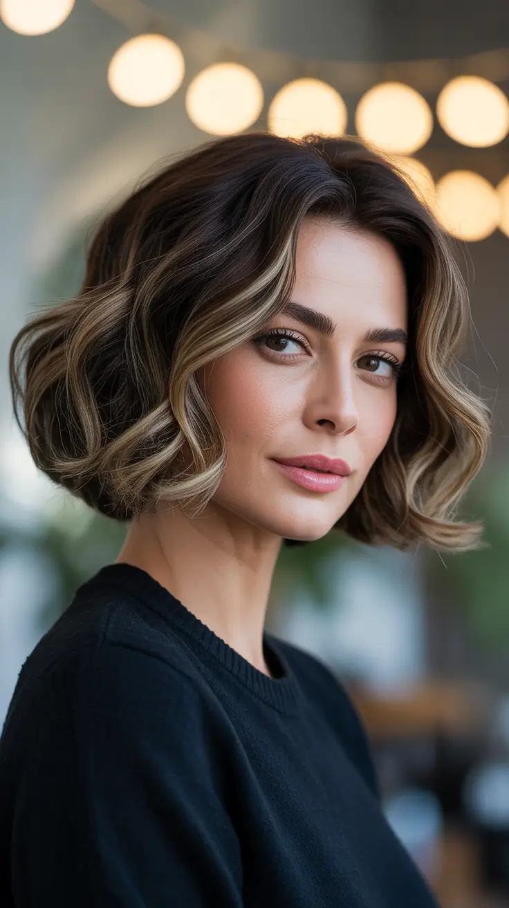 winter haircuts and colors - Champagne-Ribboned Bob With Soft Bounce