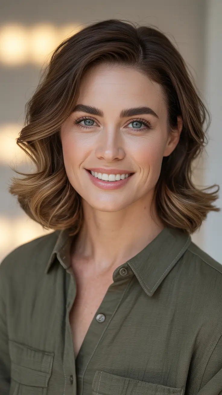 winter haircuts and colors - Sunlit Wave Bob With Soft Side Sweep