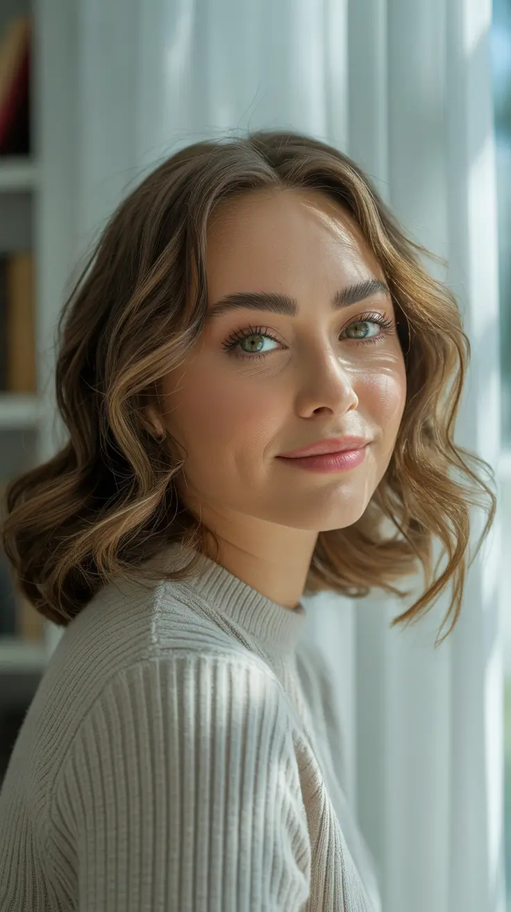winter haircuts and colors - cozy ribbed lob with breezy texture