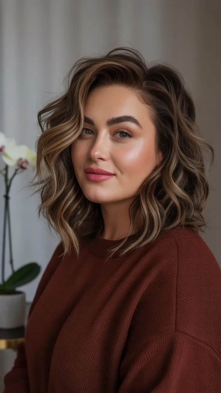 Plus Size Haircuts Winter 2025–2026 - Caramel-Ribbon Lob With Elevated Root
