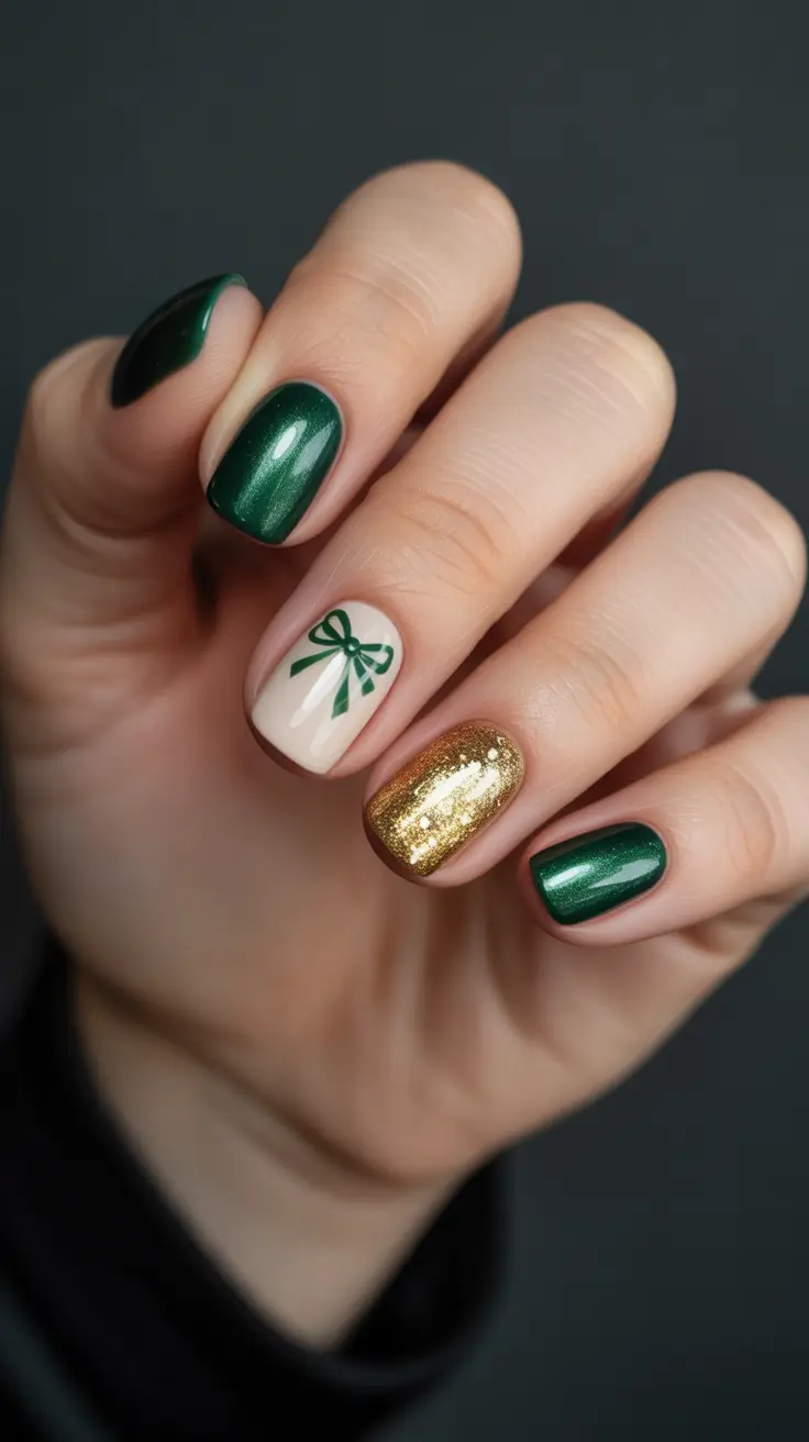 winter nails designs - Emerald Gift Wrap Mix-and-Match