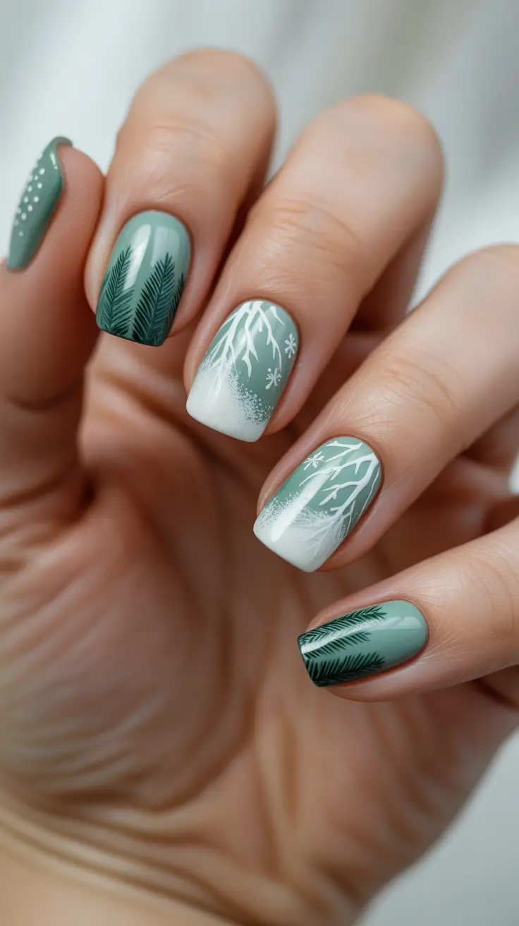 Winter Nail Inspo 2025-2026 - Sage Pines On Short Square