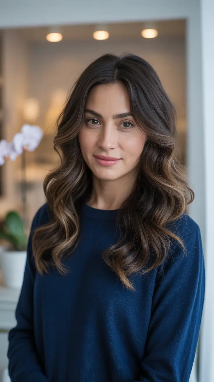 winer trending hair colors - Cocoa Melt With Dimensional Ribbons