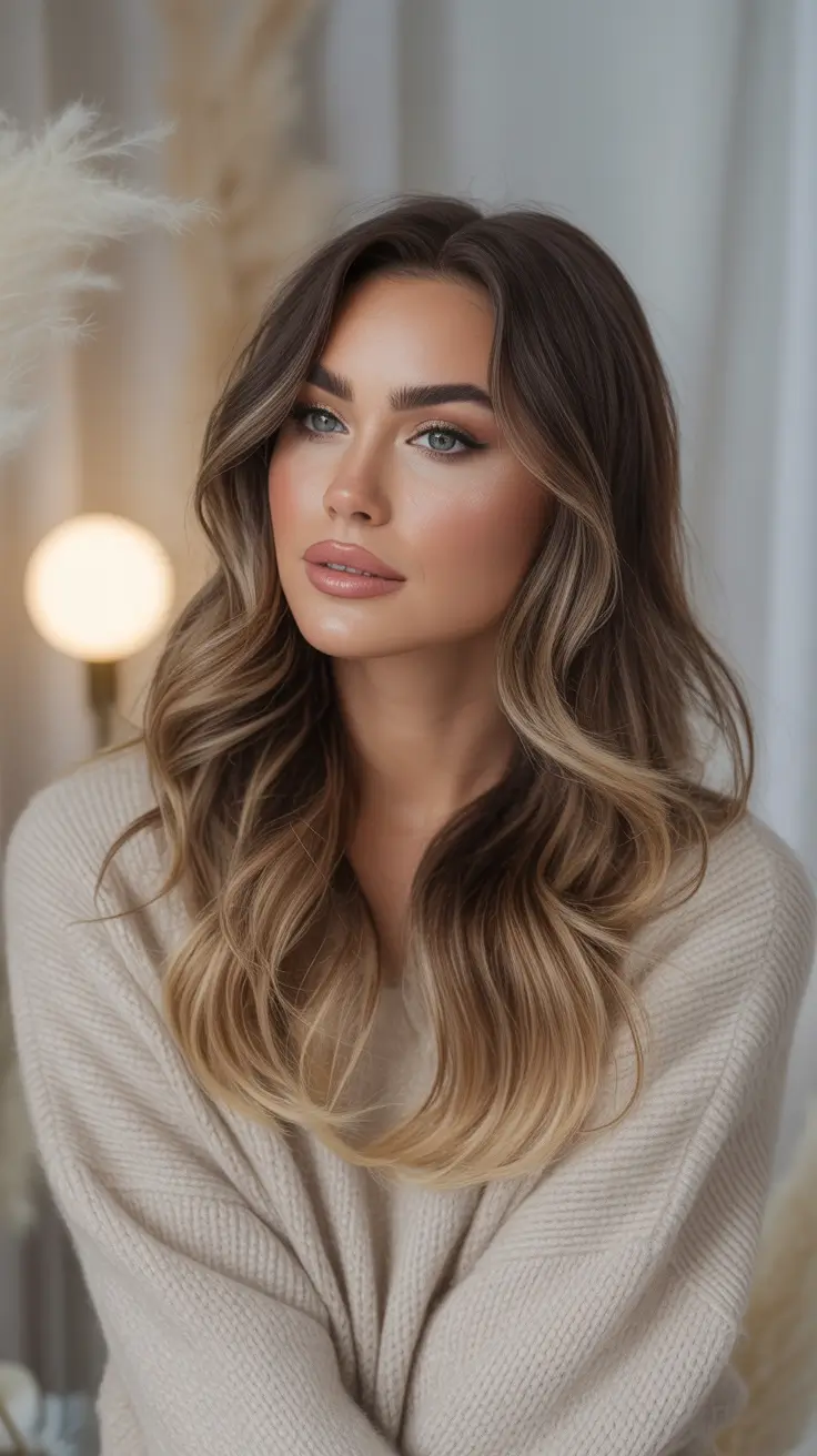 winter trending hair colors - Soft Mocha To Biscotti Melt