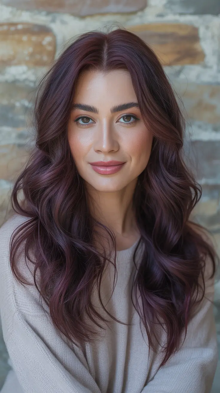 winter trending hair colors - Mulled-Wine Brunette Gloss