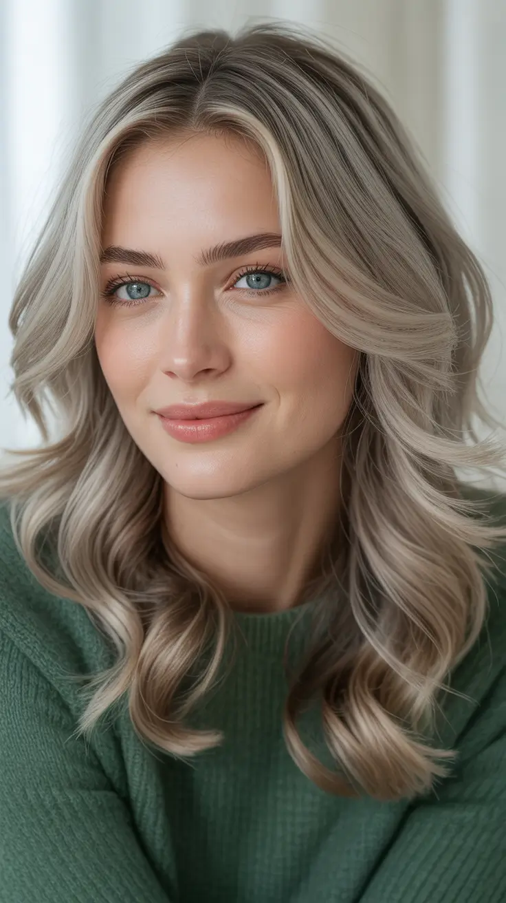 Ash Blonde Hair Color 2026 Soft Layered Ash Blonde Waves