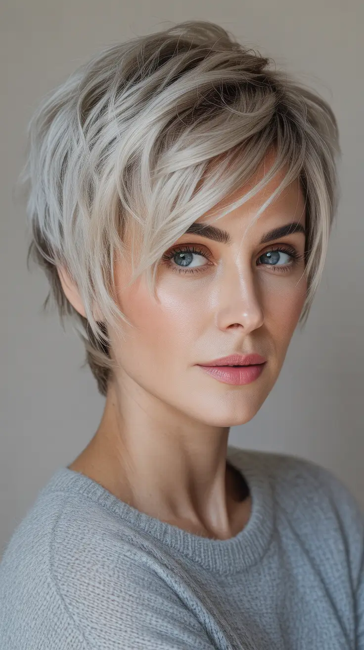 Ash Blonde Hair Color 2026 - Icy Matte Ash Pixie Bixie