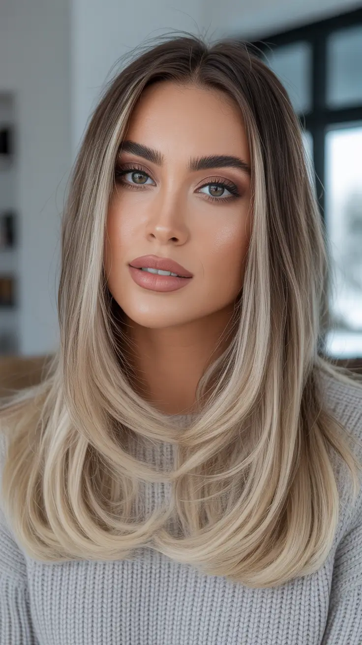 Ash Blonde Hair Color 2026 Layered Ash Blonde Money Piece Blowout