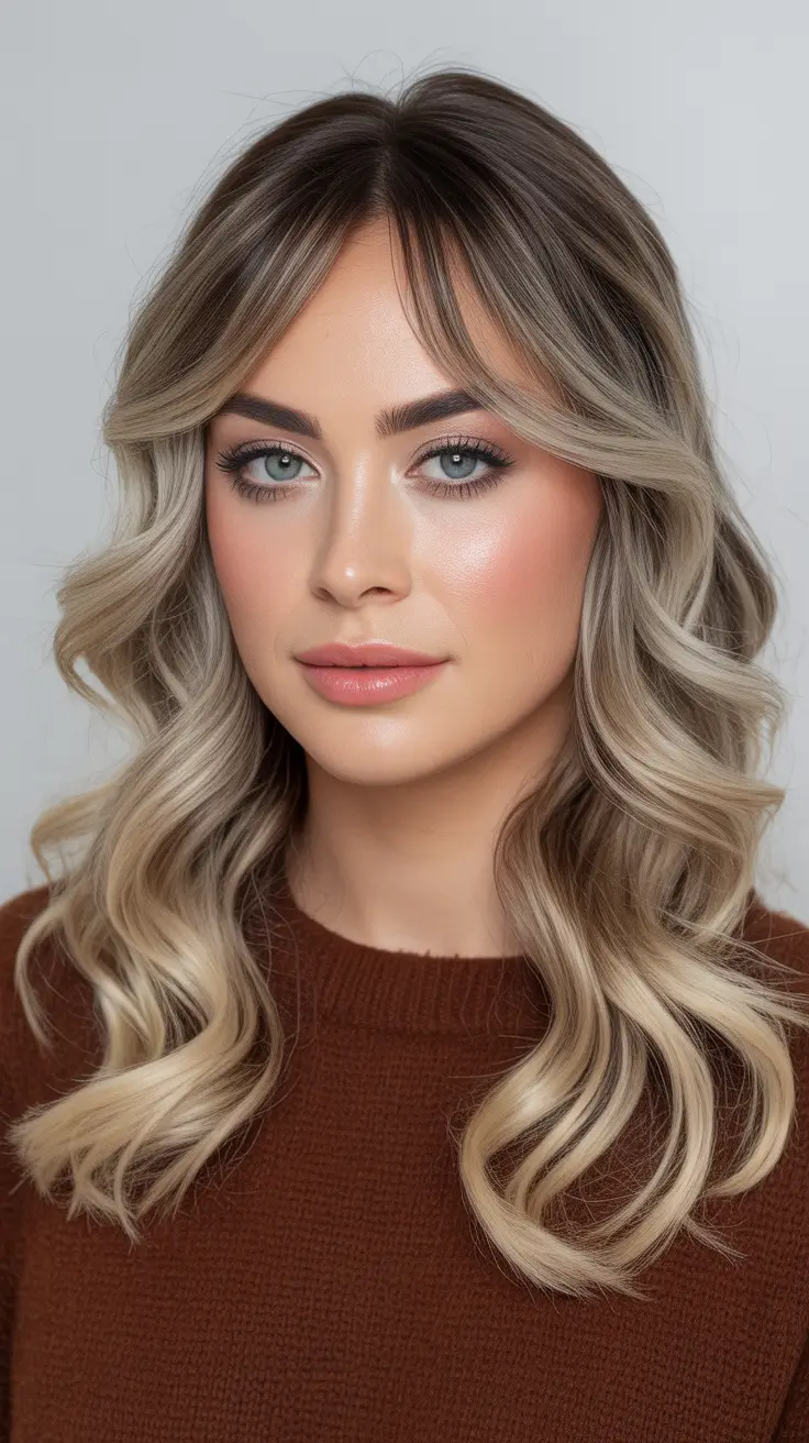 Ash Blonde Hair Color 2026 - Soft Ash Balayage With Curtain Fringe