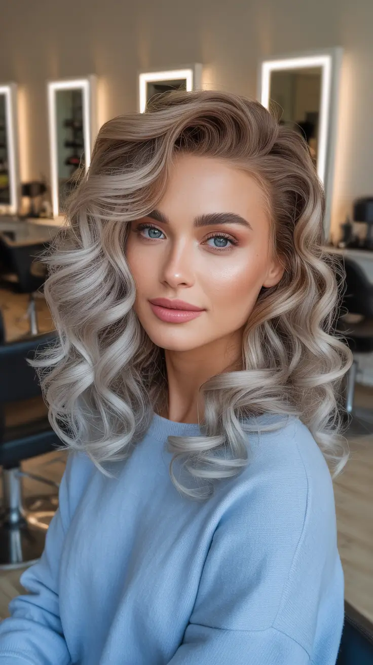 Ash Blonde Hair Color 2026 - High Volume Cool Ash Curls
