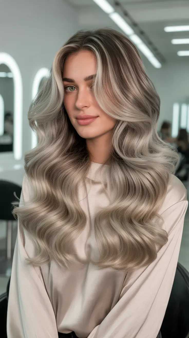 Ash Blonde Hair Color 2026 - Soft Metallic Ash Waves