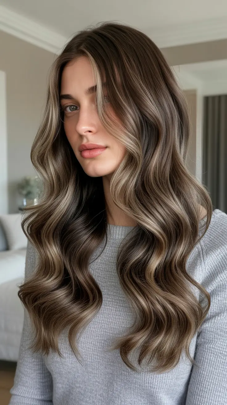 Ash Brown Hair Color 2026 - Mushroom Ash Brown Waves For Soft Dimension
