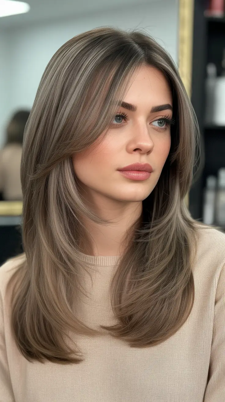 Ash Brown Hair Color 2026 - Mocha Ash Brown Layers For Everyday Wear