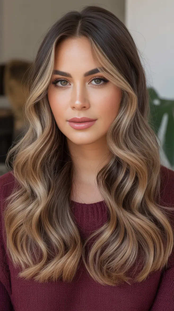Balayage hair color ideas 2026 Soft Bronde Balayage With Face Framing Lights