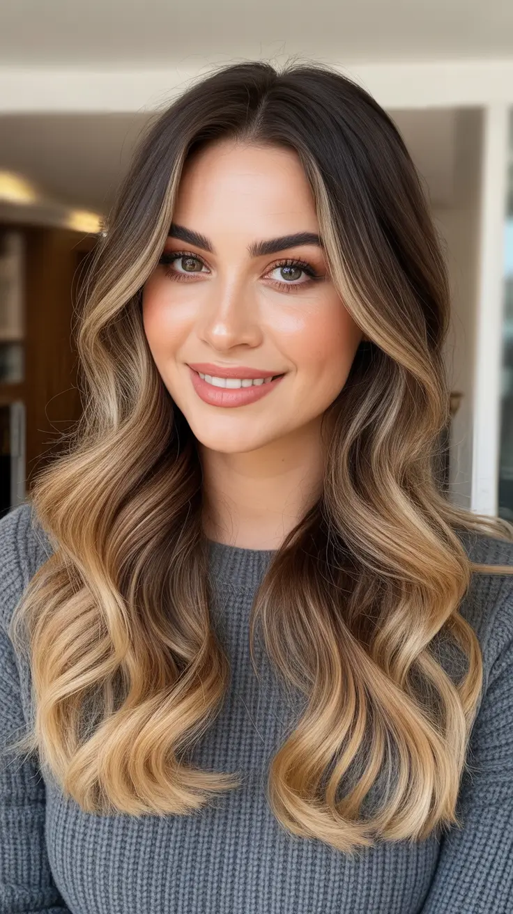 Balayage hair color ideas 2026 - Caramel Honey Balayage For Soft Glow