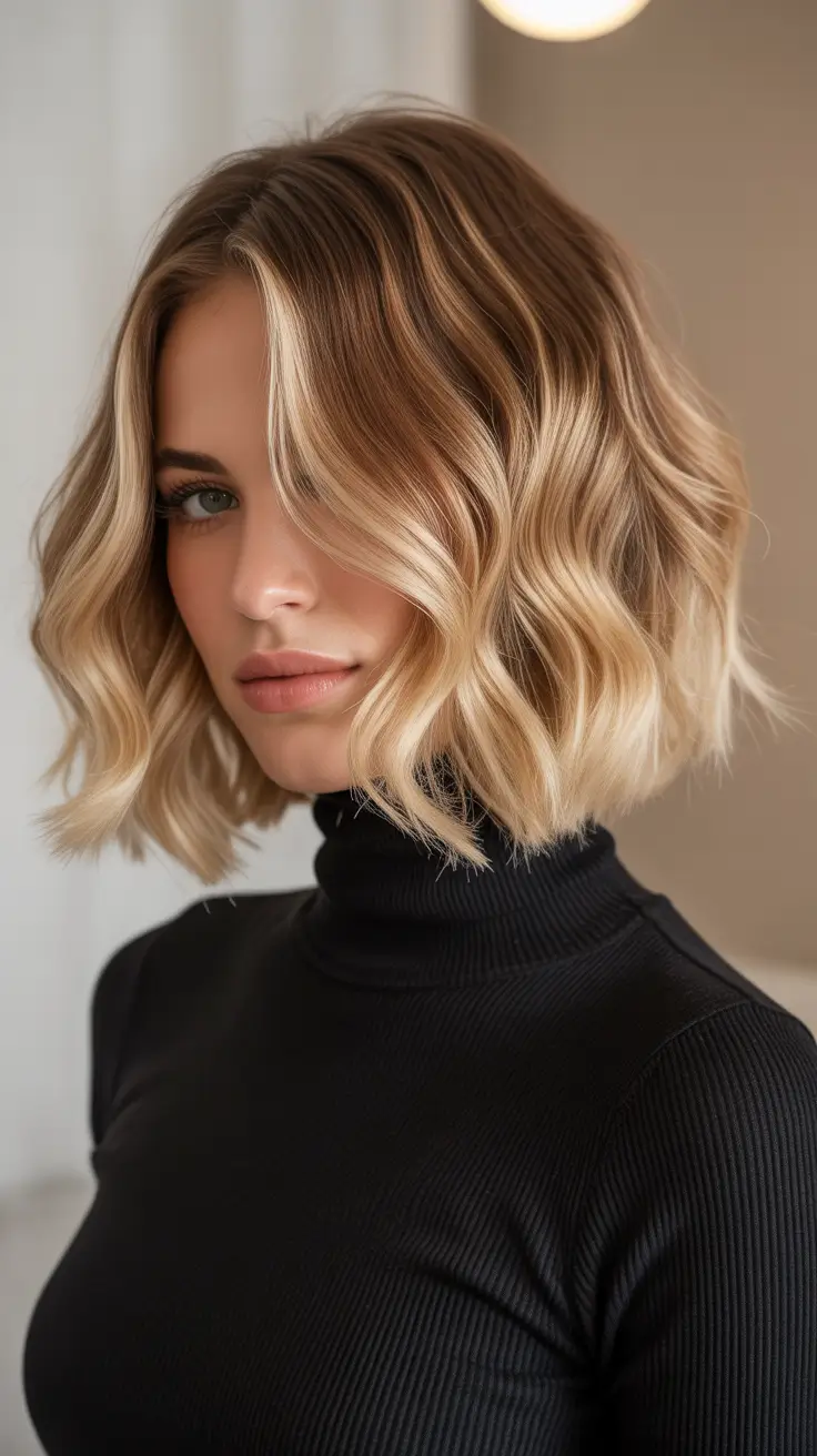 Blonde hair color 2026 for every skin tone - Soft Wavy Lob With Dimensional Blonde Ends