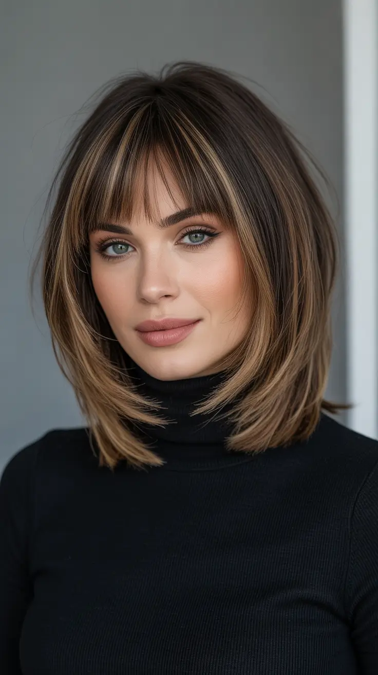 Cute bob hairstyle ideas 2026 Medium Contour Bob With Soft Fringe