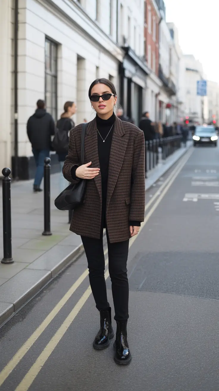 Trendy Capsule Wardrobe Outfits 2026 - Polished Brown Blazer Street Capsule Look