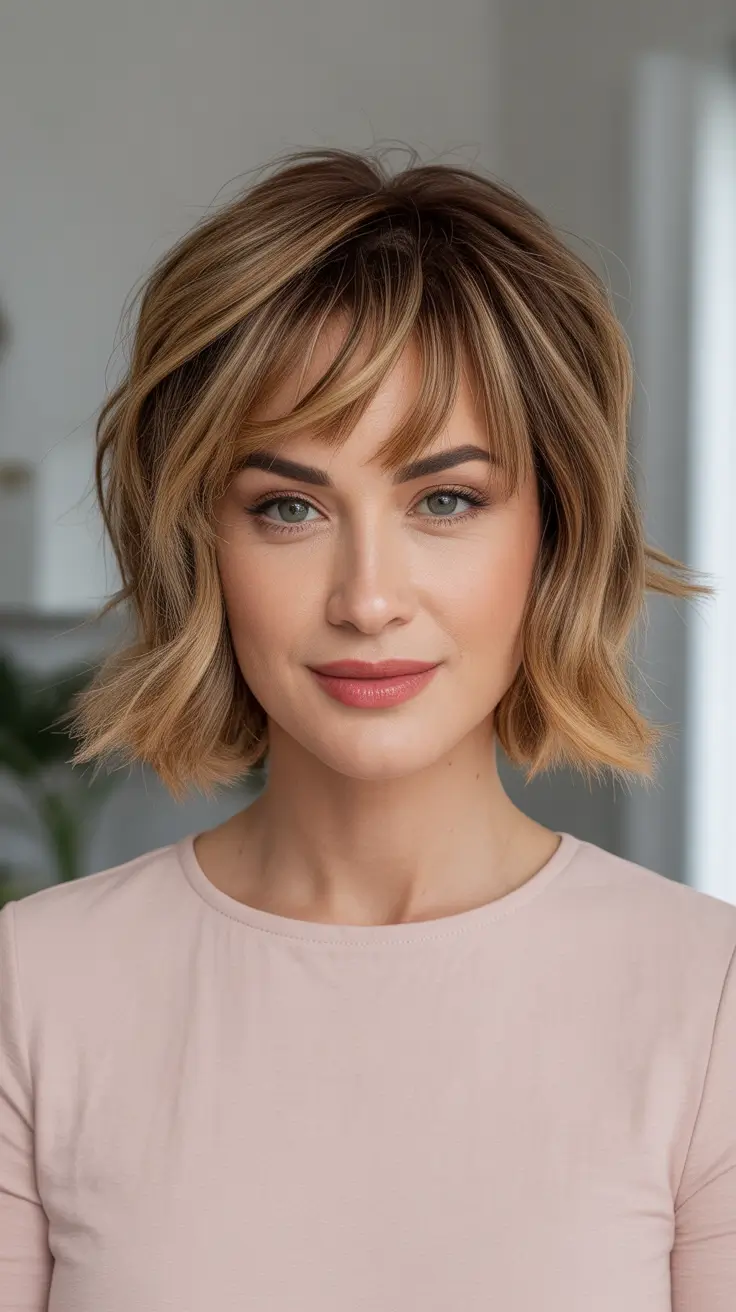 Trendy Choppy Bob Haircuts 2026 - Golden Face Framing Choppy Bob For Everyday Glow