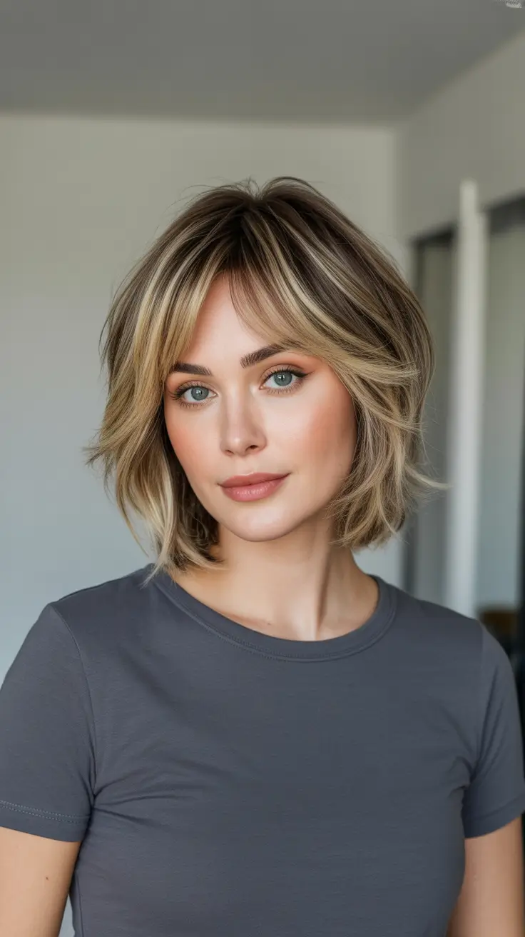 Trendy Choppy Bob Haircuts 2026 Textured Blonde Choppy Bob With Airy Layers