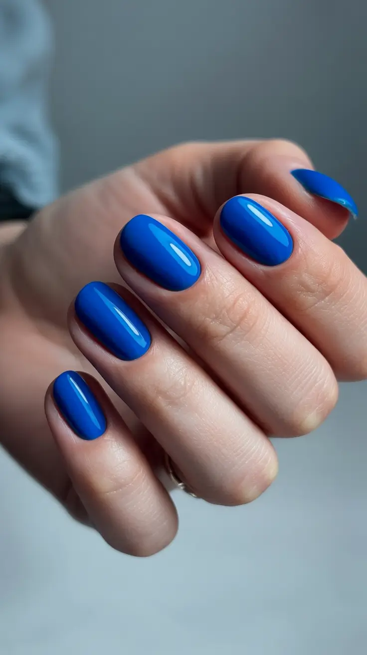 Modern Christmas Nail Colors Shades 2025 - Cobalt Snowlight Gloss