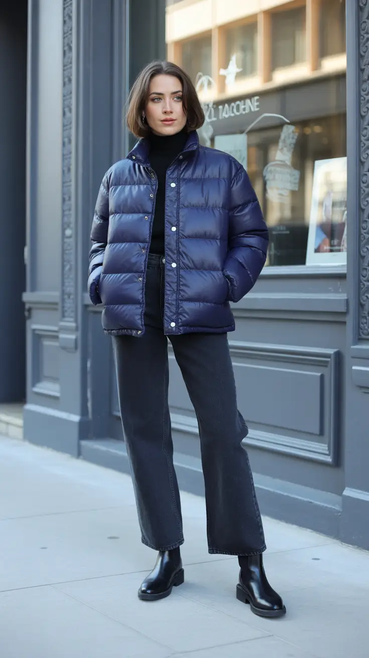 Best cold weather outfits 2026 - City Puffer With Sleek Basics